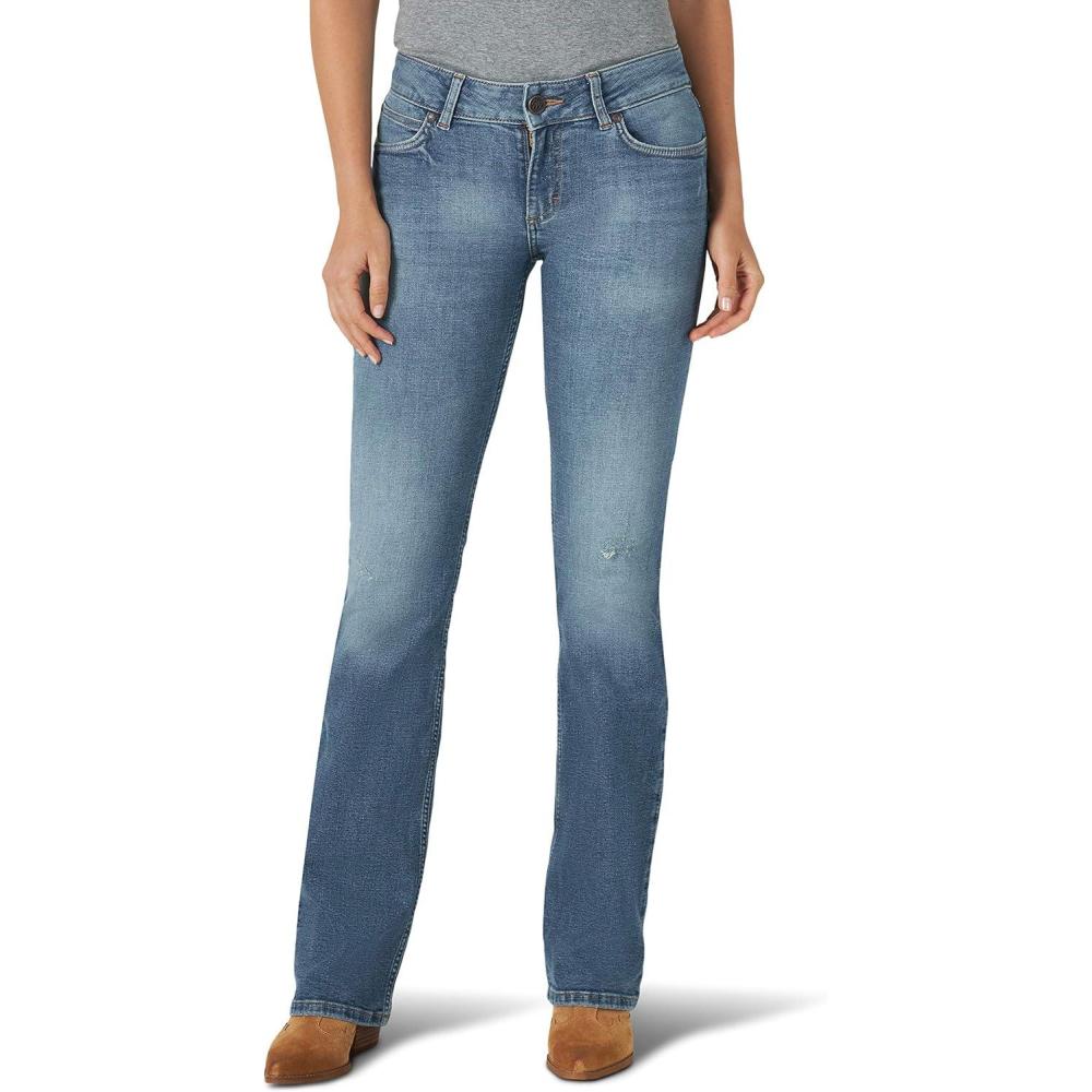 imageWrangler Womens Cash Mid Rise Vented Hem Ultimate Riding JeanJuliet