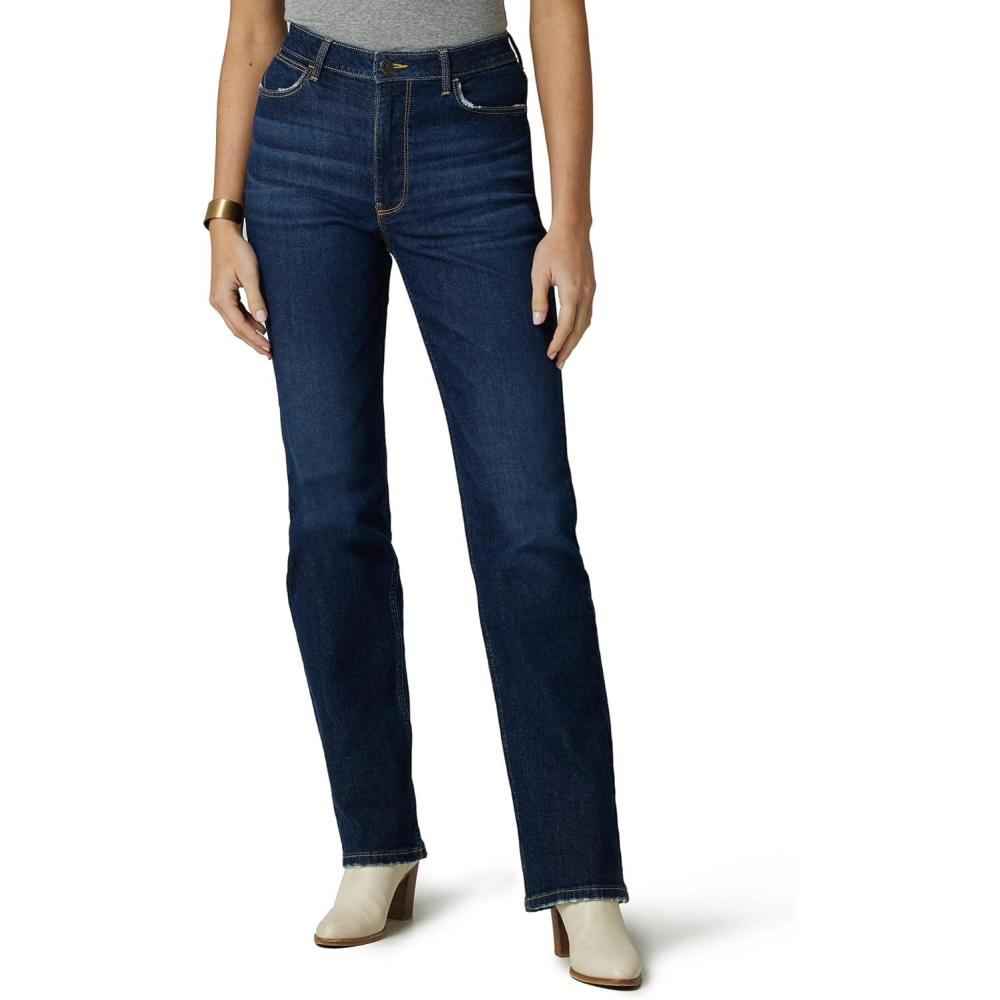 imageWrangler Womens High Rise True Straight Fit JeanBerry Dark