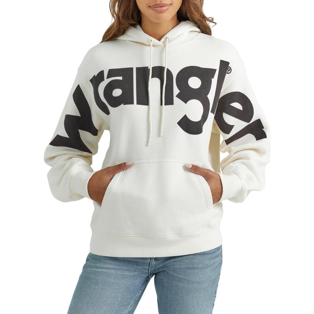 imageWrangler Womens Retro Logo HoodieWhite