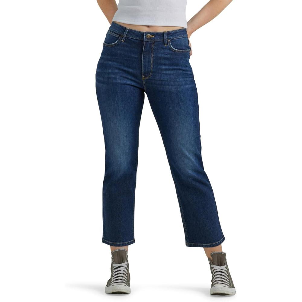 imageWrangler Womens Straight Crop JeanDusk