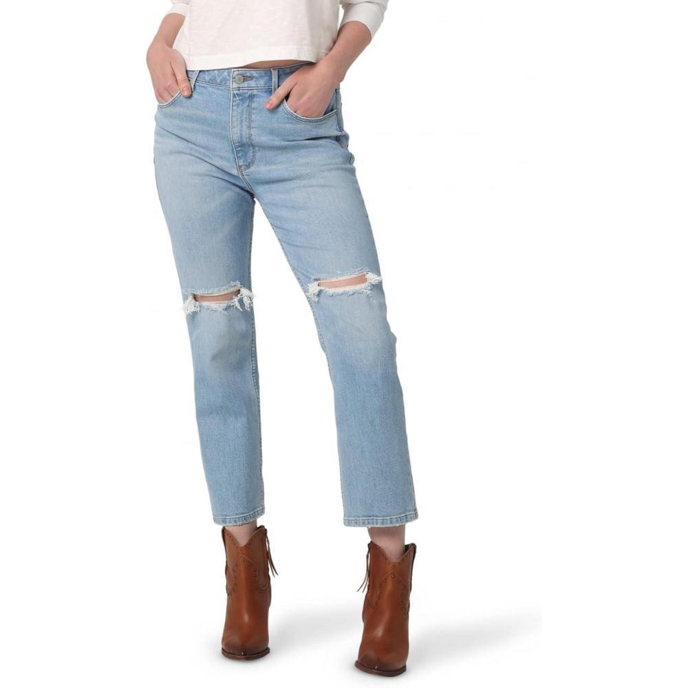 imageWrangler Womens Straight Crop JeanRough Stream