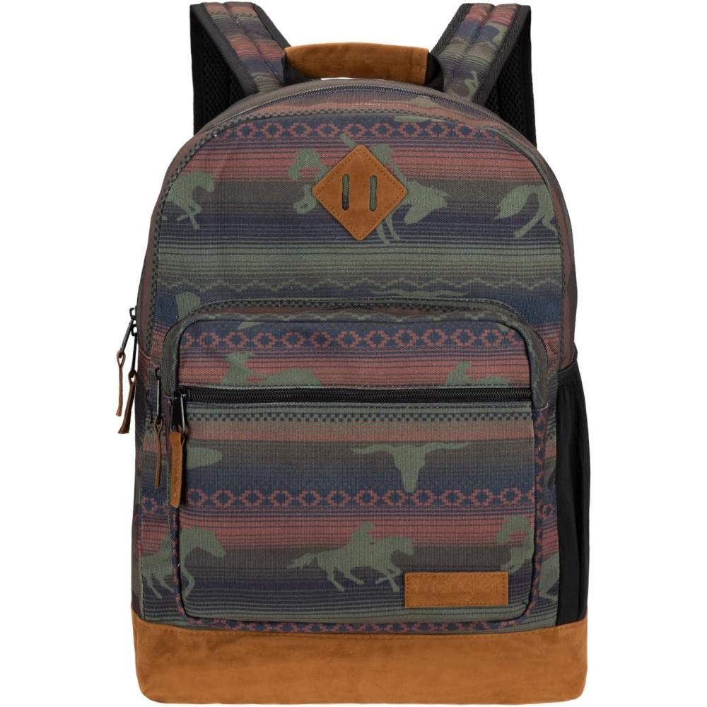 imageWrangler Yellowstone Sturdy Backpack for Travel Classic Logo Water Resistant Casual Daypack for Travel with Padded Laptop Notebook Sleeve Wild WestBurg