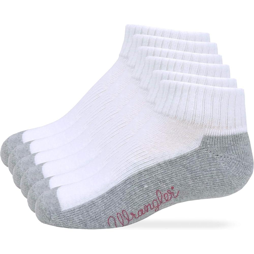 imageWrangler Youth Boys Girls Cotton Quarter Length Socks 3 Pair PackWhite