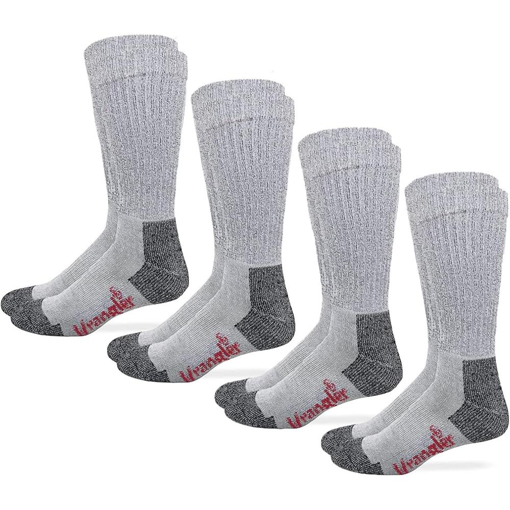 imageWrangler mens Riggs Workwear Over the Calf Work Boot Socks 4 Pair PackGrey