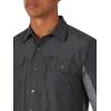 ATG by Wrangler Men’s Long Sleeve Mixed Material Shirt(Black)