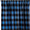 CARSTENS, INC. Plush Fleece Curtain Panel Set, Wrangler Western Collection, 2 Panels (54″ x 84″ Each), Blue Buffalo Plaid(Blue Buffalo Plaid)