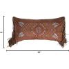 Carstens, Inc Carstens Wrangler Embroidered Southwestern Fringe 14×26 Throw Pillow, Brown