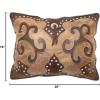 Carstens, Inc. Wrangler Chaps Southwestern 16″x20″ Throw Pillow, Brown