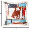 Carstens, Inc. Wrangler Vintage Western Sherpa 18×18 Throw Pillow, White
