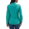 Women’s Retro Long Sleeve Cool Blue Solid Western Shirt(Bright Aqua)
