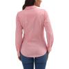 Women’s Retro Long Sleeve Cool Blue Solid Western Shirt(Pink)