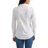Women’s Retro Long Sleeve Cool Blue Solid Western Shirt(White)