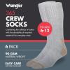 Wrangler – 365 Men’s Crew Socks – Full Cushion Socks for All-Day Comfort – Fits Sizes 6-12(Grey)