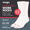 Wrangler – Mens Socks – Cushion Work Crew Socks Size 6-12 -12 Pack(White)