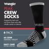 Wrangler – Peak Men’s Crew Socks – Durable Half Cushion Socks with Arch Support(Black)