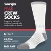 Wrangler – Peak Men’s Crew Socks – Durable Half Cushion Socks with Arch Support(White)
