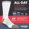 Wrangler – Peak Men’s Crew Socks – Durable Half Cushion Socks with Arch Support(White)
