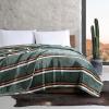 Wrangler – Queen Size Blanket, Super Soft & Reversible Plush Fleece Bedding, Throw Blanket for Couch or Bed (Glen Canyon Stripe Blue)(Western Saddle Stripe Green)