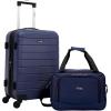 Wrangler 20″ Smart Spinner Carry-On Luggage With Usb Charging Port(Navy Blue)