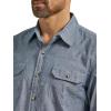 Wrangler Authentics Men’s Long Sleeve Classic Woven Shirt(Dark Chambray)