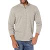 Wrangler Authentics Men’s Long Sleeve Fleece Quarter-Zip(Light Heather Gray)