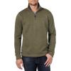 Wrangler Authentics Men’s Long Sleeve Fleece Quarter-Zip(Olive Night)