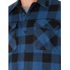 Wrangler Authentics Mens Long Sleeve Heavyweight Fleece Shirt(Blue Buffalo Plaid)