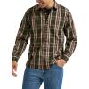 Wrangler Authentics Men’s Long Sleeve Plaid Woven Shirt(Rosin Plaid)