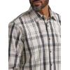 Wrangler Authentics Men’s Long Sleeve Plaid Woven Shirt(Star White Plaid)
