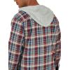 Wrangler Authentics Men’s Long Sleeve Quilted Lined Flannel Shirt Jacket with Hood(Bossa Nova)