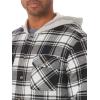 Wrangler Authentics Men’s Long Sleeve Quilted Lined Flannel Shirt Jacket with Hood(Caviar With Black Hood)