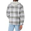 Wrangler Authentics Men’s Long Sleeve Quilted Lined Flannel Shirt Jacket with Hood(Cloud Burst)