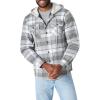 Wrangler Authentics Men’s Long Sleeve Quilted Lined Flannel Shirt Jacket with Hood(Cloud Burst)