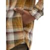 Wrangler Authentics Men’s Long Sleeve Quilted Lined Flannel Shirt Jacket with Hood(Golden Brown)