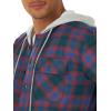 Wrangler Authentics Men’s Long Sleeve Quilted Lined Flannel Shirt Jacket with Hood(Limoges)