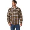 Wrangler Authentics Men’s Long Sleeve Quilted Lined Flannel Shirt Jacket with Hood(Olive Night)