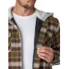 Wrangler Authentics Men’s Long Sleeve Quilted Lined Flannel Shirt Jacket with Hood(Olive Night)