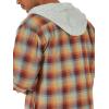 Wrangler Authentics Men’s Long Sleeve Quilted Lined Flannel Shirt Jacket with Hood(Pale Gold)