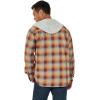 Wrangler Authentics Men’s Long Sleeve Quilted Lined Flannel Shirt Jacket with Hood(Pale Gold)