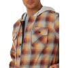 Wrangler Authentics Men’s Long Sleeve Quilted Lined Flannel Shirt Jacket with Hood(Pale Gold)