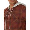 Wrangler Authentics Men’s Long Sleeve Quilted Lined Flannel Shirt Jacket with Hood(Toffee)