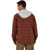 Wrangler Authentics Men’s Long Sleeve Quilted Lined Flannel Shirt Jacket with Hood(Toffee)