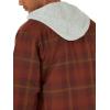 Wrangler Authentics Men’s Long Sleeve Quilted Lined Flannel Shirt Jacket with Hood(Toffee)