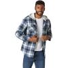 Wrangler Authentics Men’s Long Sleeve Quilted Lined Flannel Shirt Jacket with Hood(Vintage Night)