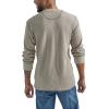 Wrangler Authentics Men’s Long Sleeve Waffle Henley(Pumice Stone)