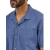 Wrangler Authentics Men’s Short Sleeve Camp Shirt(Vintage Indigo)