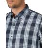 Wrangler Authentics Men’s Short Sleeve Classic Plaid Shirt(Blue Nights Plaid)