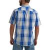 Wrangler Authentics Men’s Short Sleeve Classic Plaid Shirt(Bright White)