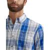Wrangler Authentics Men’s Short Sleeve Classic Plaid Shirt(Bright White)