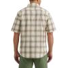 Wrangler Authentics Men’s Short Sleeve Classic Plaid Shirt(Pale Khaki Plaid)